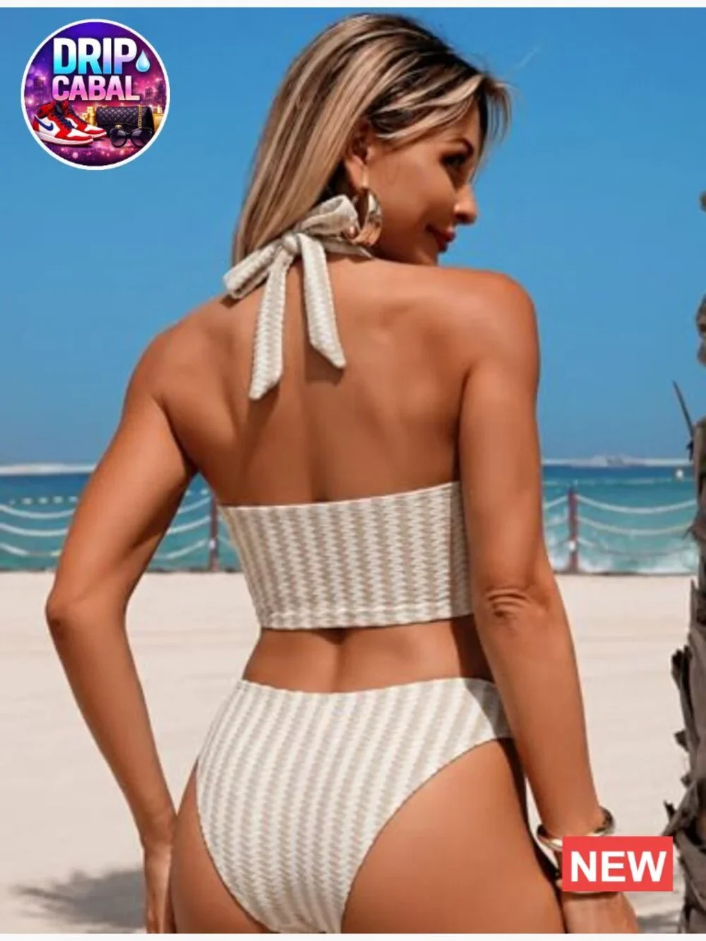 Halter V Neck Triangle 3 Piece Tankini Set with Shorts